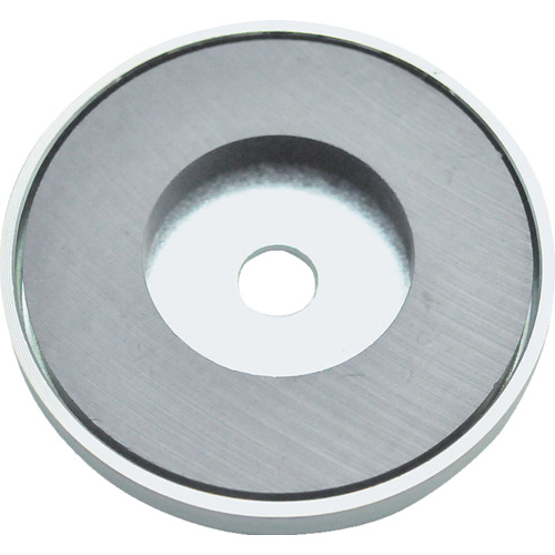 带帽子，圆孔，外径66mm x厚度9.8mm，1件的Trusco铁氧体磁铁
带有带孔的帽铁矿磁铁的圆形形状 TFC66RA-1P