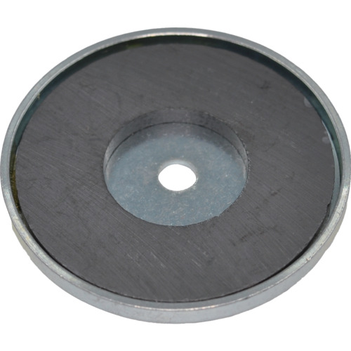 带帽子，圆孔，外径46mm x厚度4.7mm，1件的Trusco铁氧体磁铁
带有带孔的帽铁矿磁铁的圆形形状 TFC46RA-1P