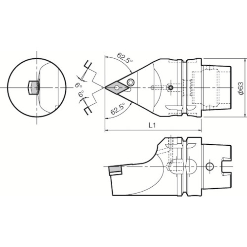 多创建机器的京都旋转工具 - 外径和仿真处理支架PDNN T63H-PDNNN-H15