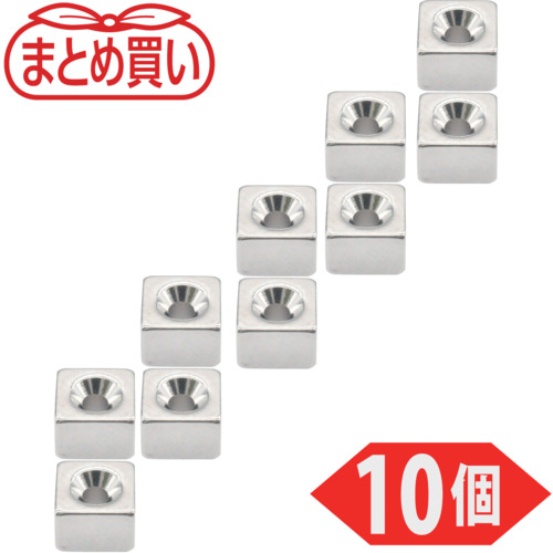 Trusco散装购买带有盘螺钉孔6mm x 6mm x 4mm M1 M1 M1 M1 M1 M1 10件
ND-FE-B磁铁 T06K04-M1.6-10P