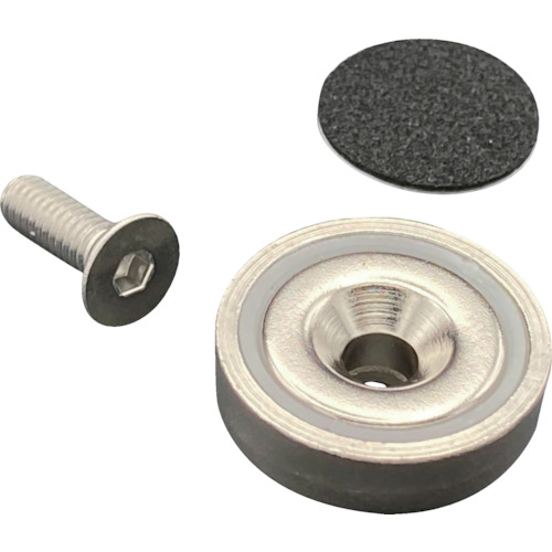 Ractem Neo-ZICAP磁铁圆形&phi;48-11.5用盘螺钉和防滑橡胶
Neododymium Cap磁铁，圆形，带有勘测器螺钉和防滑橡胶 NMYR48-11.5