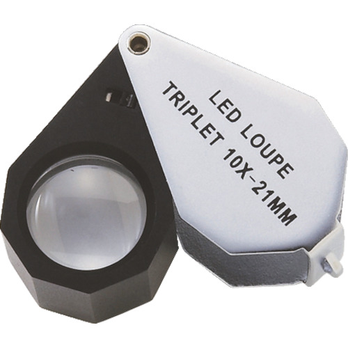 作为10倍放大玻璃W-LED 10带LED灯 1-2610-01