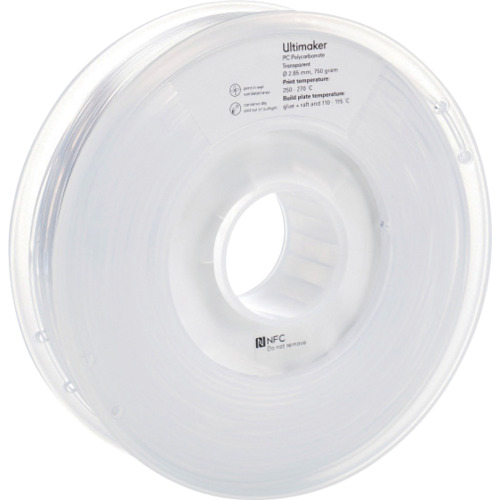Ultramaker真正的细丝PC透明2.85mm 750g 1640