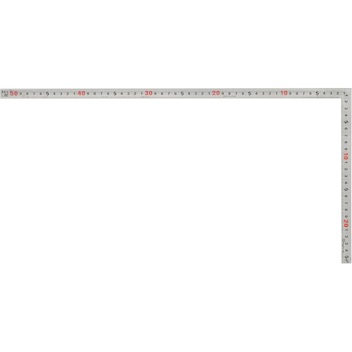 [廃番]ＳＫ　シルバー曲尺　红龙　快段目盛　５０ｃｍ　５００ｍｍ　
CARPENTER'S SQUARE 50cm KAIDAN SC-50CKD