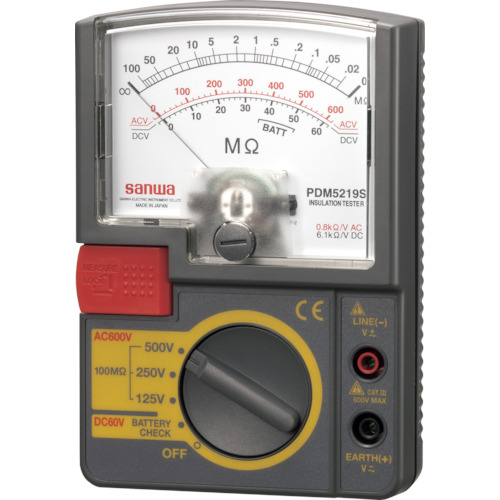 Sanwa模拟绝缘电阻仪500V/250V/125V
绝缘抗性测试仪 PDM5219S