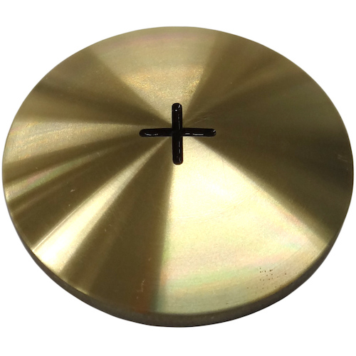 コノエ　测量用基准鋲　丸型　线十字&phi;１００　黒色　
Surveying Brass Reference Rivets, Round Type, Line V-cross SSBS-LX-100B