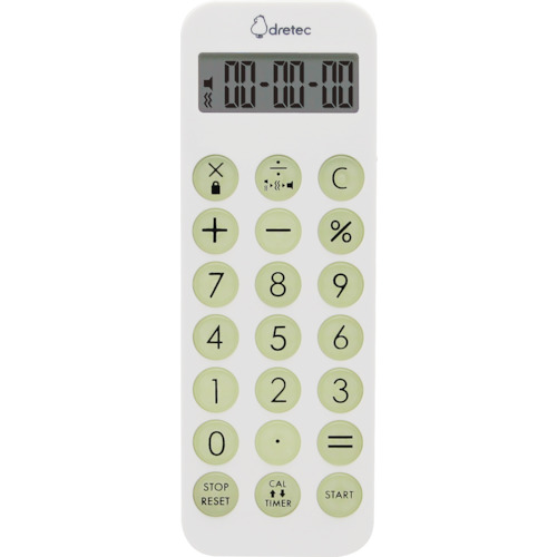 带有计算器和浅白色的Dretec氛围计时器
计算器计时器带时钟 CL-131WT