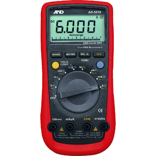 [有限股票] A＆D 6000计数数字万用表AD-5519
数字万用表 AD-5519