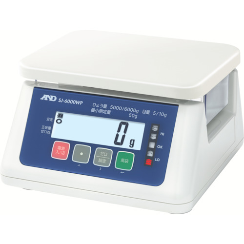         A＆D-用于交易和认证的防尘和防水数字秤（认证产品）-6kg
防尘数字规模（IP67） SJ6000WP