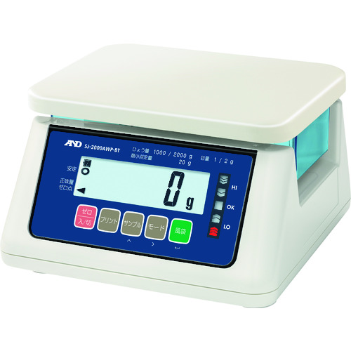 A＆D A＆D防尘和防水量表，用于交易认证无线通信模型SJ-2000AWP-BT-A1
防尘秤 SJ-2000AWP-BT-A1