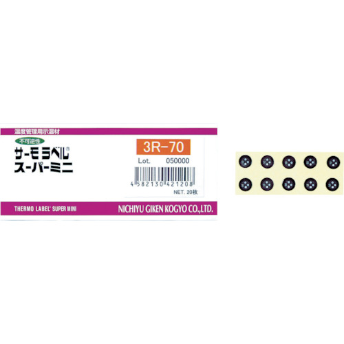 Nichio Giken Thermo标签超级迷 3点显示不可逆的80度
Thermo标签Supermini 3R 3R-80