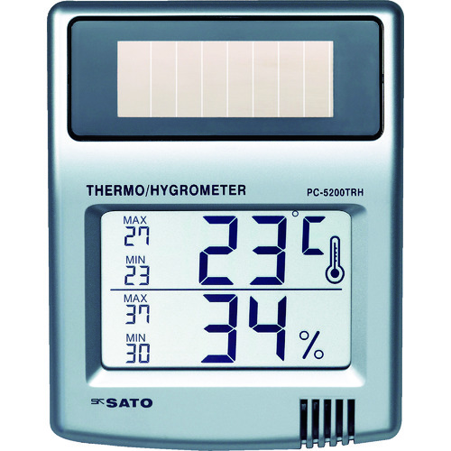 Sato太阳能数字热水瓶和湿度计PC-5200TRH（1050-10）
数字热杂尺 PC-5200TRH
