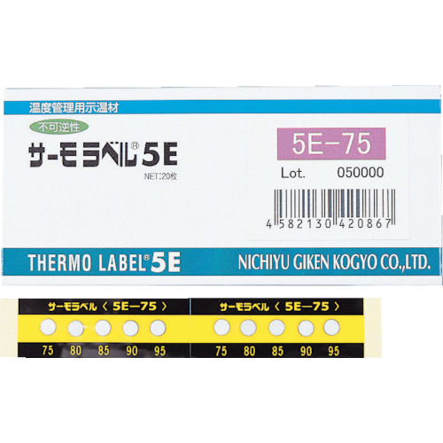 Nichiotsu Giken Thermo标签显示5点室外类型不可逆的50度
Thermo标签5E 5E-50