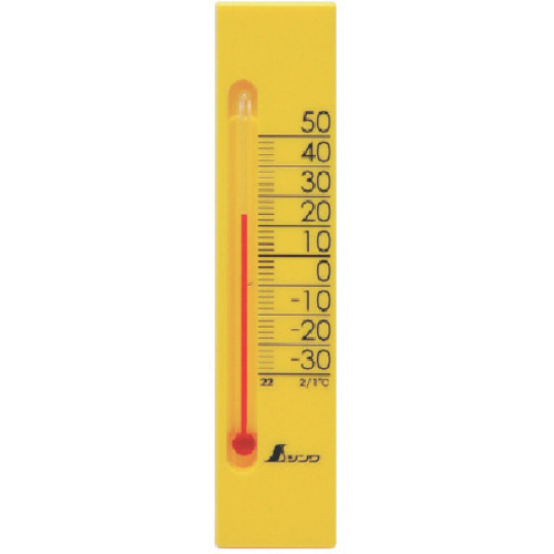 Shinwa温度计Petit Thermo Square高度135mm黄色 48716