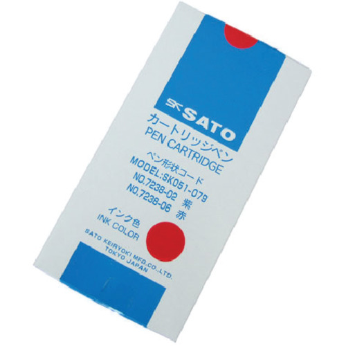 Sato Cartridge Pen Red（7238-06）（12件）
墨盒笔（红色）12 pcs。在盒子里 7238-06
