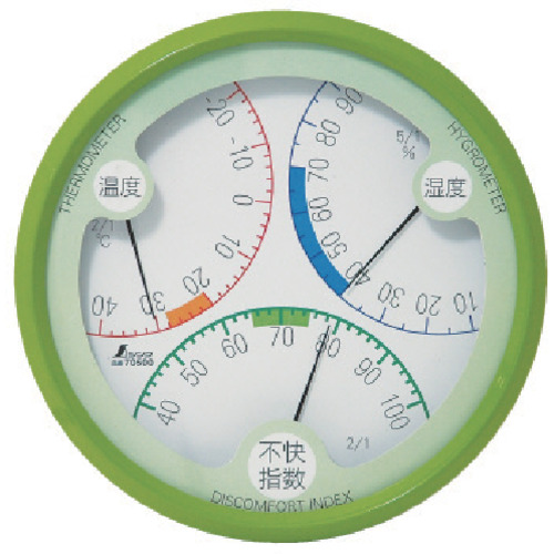 Shinwa热层和湿度计不适指数R-2圆形15厘米绿色
热杂种计 70500