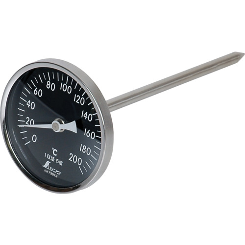 シンワ　温度计　Ｖ－４　丸Ｔ字型　０～２００℃　白目盛　
Thermometer 73012