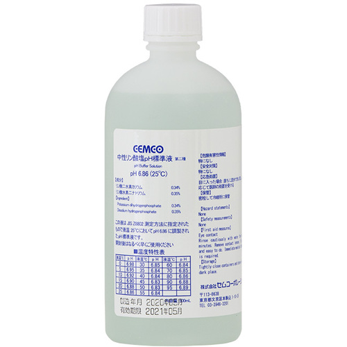 ＣＥＭＣＯ　ｐＨ标准溶液　６．８６　５００ｍｌ PH6.86-L-500