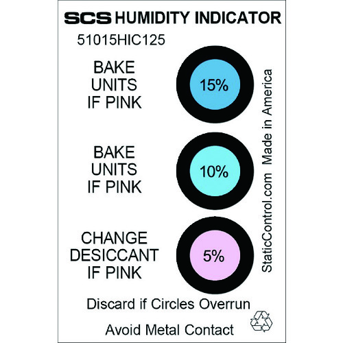 DESCO湿度显示卡相对湿度5％10％15％（125张） 51015HIC125