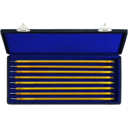 TGK杆状标准温度计，汞，黄色8件套件，带有报告 614-53-01-09