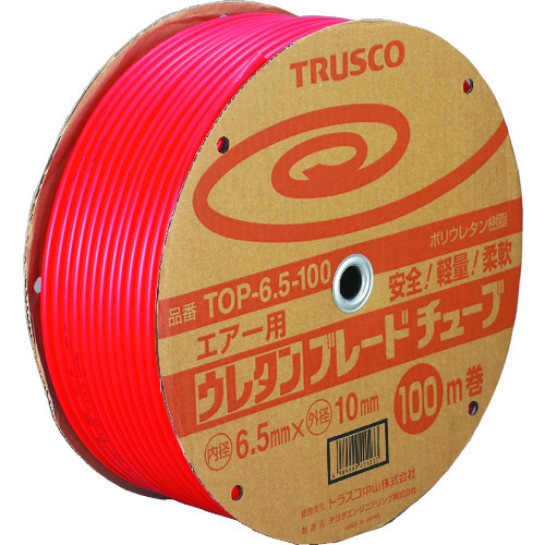 trusco尿电烷叶片管6.5x10 100m红色 TOP-6.5-100