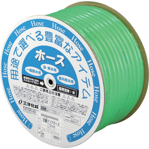 Sanyo抗菌透明软管15 x 19.5绿色50m鼓卷 KC-15195D50G