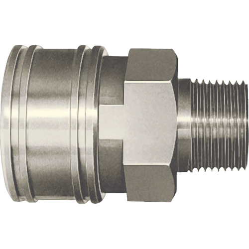 Nitto TSP耦合器由钢（银螺钉安装插座）制成，主要侧RC1/4（00835） 2TSM STEEL NBR