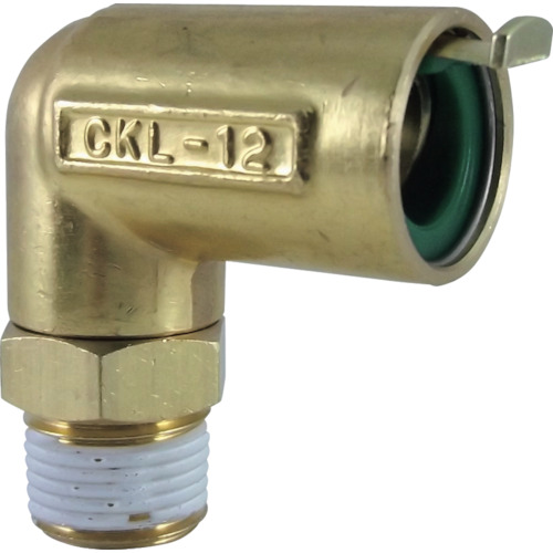 Chiyoda管拟合触摸连接器肘连接器（金属）兼容管外径D：12mm连接直径：R3/8 CKL-12-03