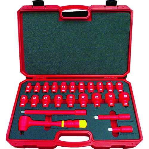 Trusco绝缘套筒扳手套件（六角形）插入角度12.7mm TZSW4-24S