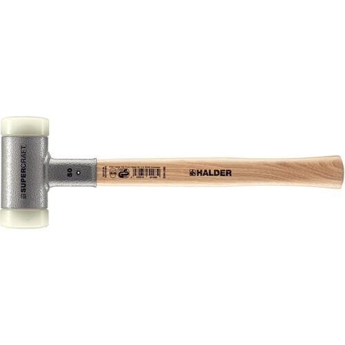 Halder Supercraft Hammer山核桃手柄与尼龙（白色）头直径50mm，总长365mm 3366.050