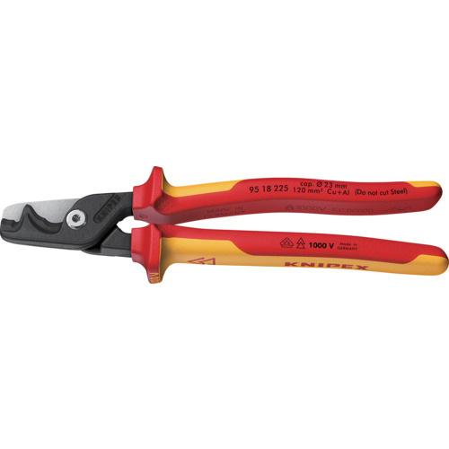 knipex步骤切割XL绝缘电缆切割器225mm 9518-225