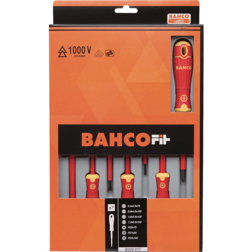 Bahco Fit绝缘驱动器7件套件B196.025.075，B142.000.075，ETC B220.017