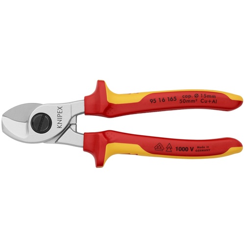 Knipex绝缘电缆切割器1000V绝缘手柄165mm 9516-165