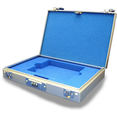 DAITO铝制盒CD/DVD行李箱，用于4 5mm厚的塑料盒，带拨号锁 CDR-02D