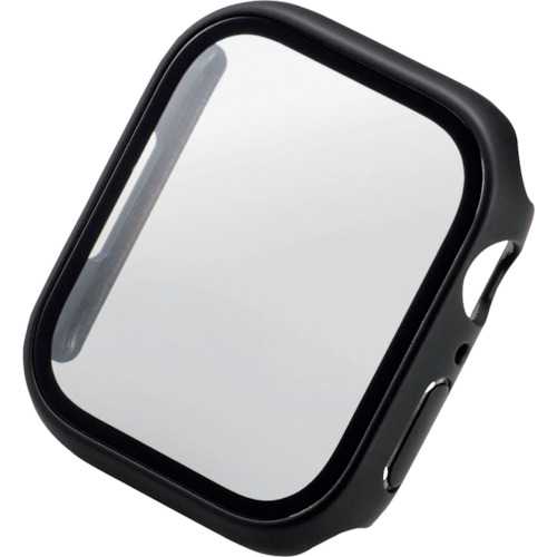 Elecom AppleWatch系列7 45mm全套外壳高级玻璃陶瓷外套黑色 AW-21AFCGCBK