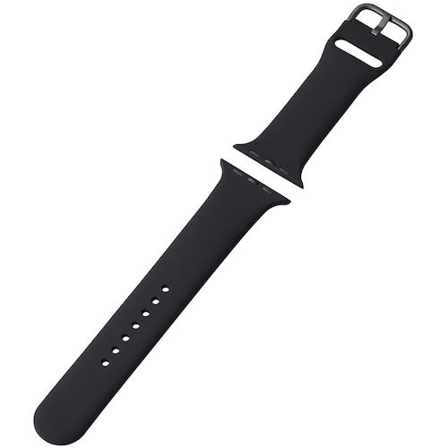 Elecom Apple Watch 45/44/42mm带硅酮尺寸L黑色 AW-45BDSCLBK