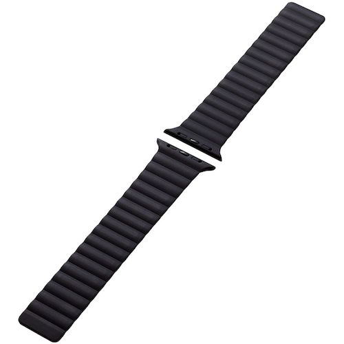 Elecom Apple Watch 49/45/44/42mm带磁铁硅胶黑色 AW-45BDMAGBK