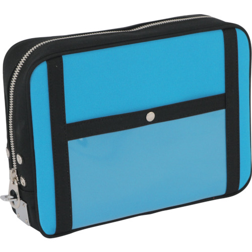 带马蹄锁金属配件蓝色的Sanei帆布邮件袋（L） PL-U-09