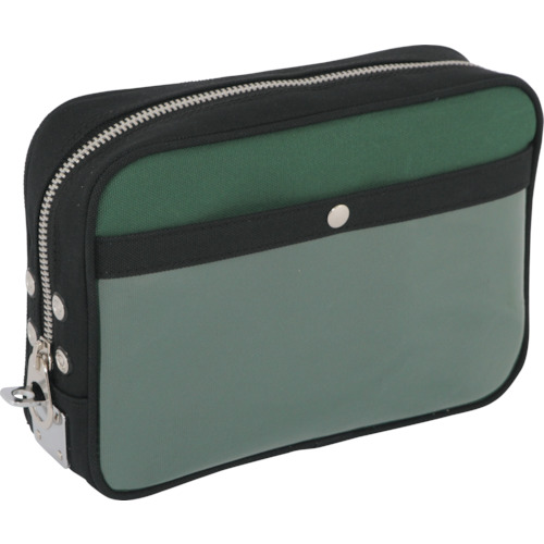 带有马蹄锁金属配件苔藓绿色的Sananei帆布邮件袋（M） PM-U-07