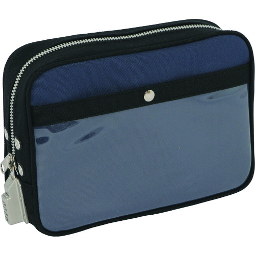 带有SED-1锁，海军蓝色的Sanei Canvas Mail Pouch（M） PM-SED-03