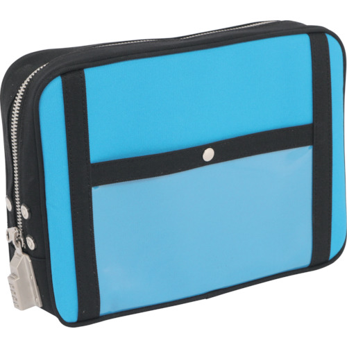 带有SED-1锁的Sanei Canvas Mail Pouch（L），蓝色 PL-SED-09