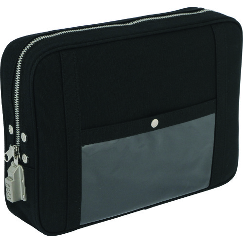 带有SED-1锁的Sanei Canvas Mail Pouch（LL），黑色 PLL-SED-01