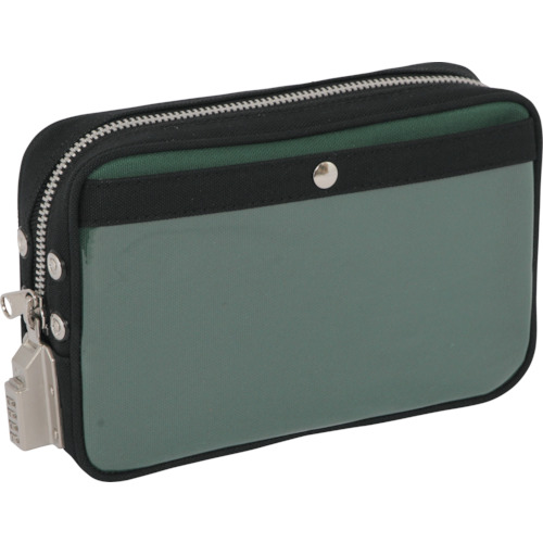 带有SED-1 Lock Moss Green的Sanei Canvas Mail Pouch（S） PS-SED-07