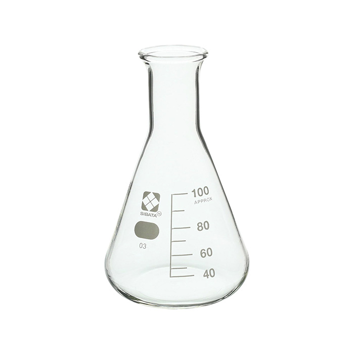 带有指南比例的Erlenmeyer烧瓶100毫升数量：10件010530-100A