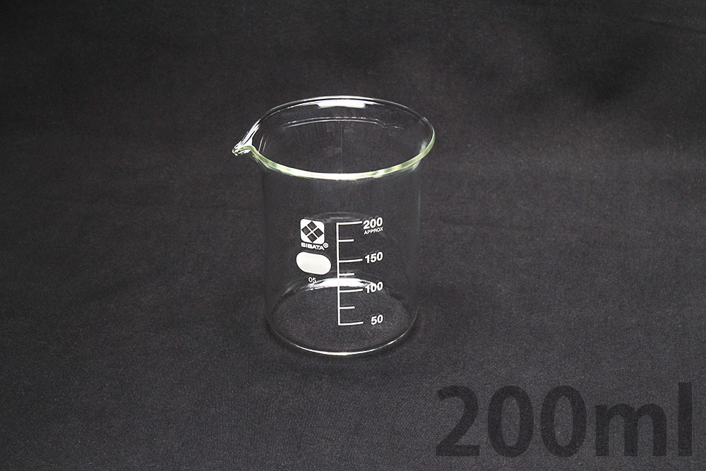 烧杯（玻璃）（带导量表）200ml 010020-200A