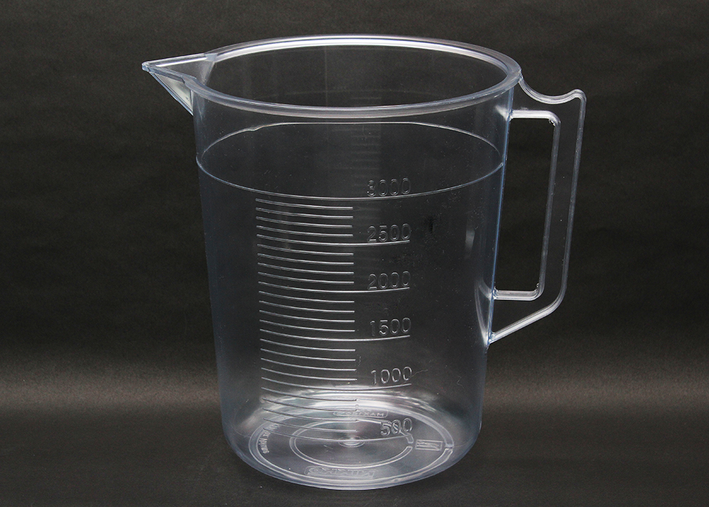 带手柄的TPX烧杯3L，比例尺