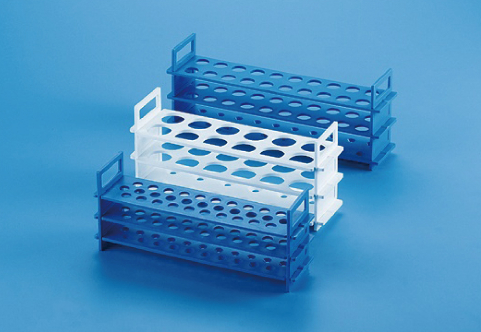 试験管立てPP 孔径25用 孔数18 黄