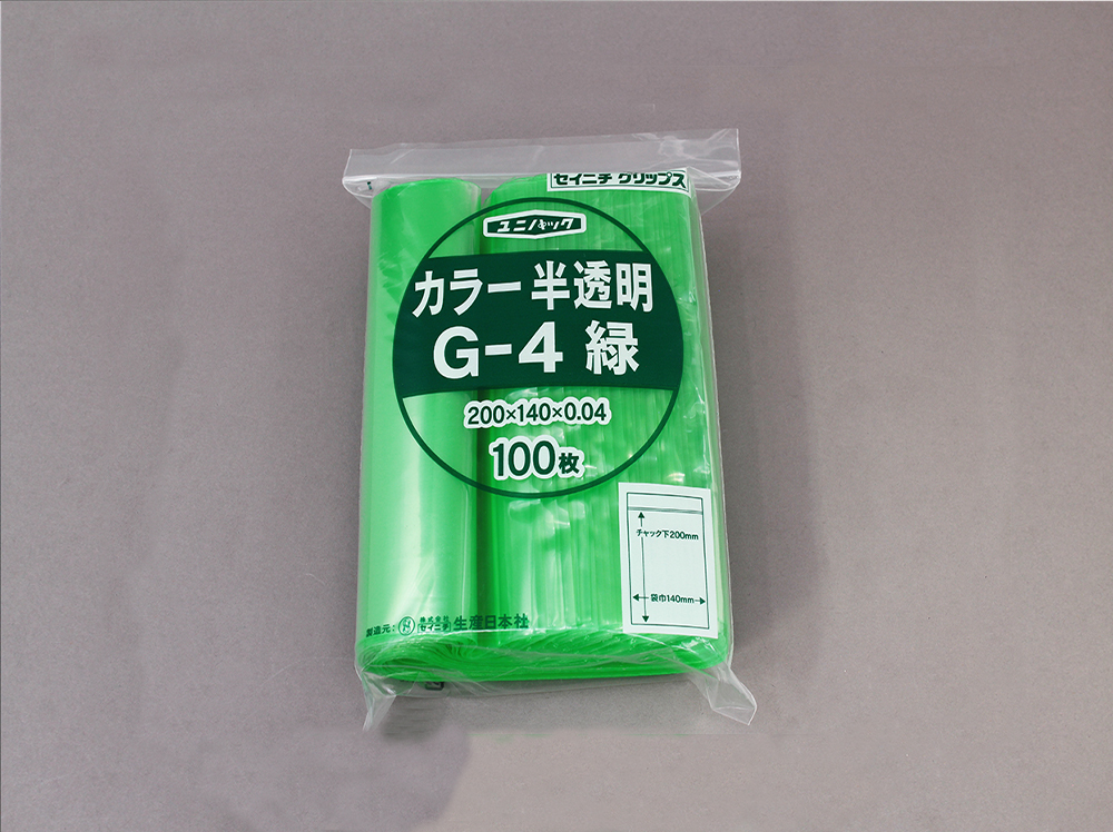 Unipack颜色半透明G-4绿色140 x 200 mm x 0.04毫米厚（包括100张纸）