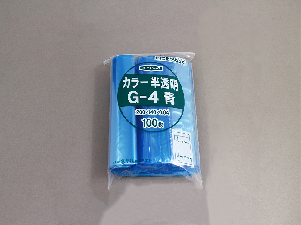 Unipack颜色半透明G-4蓝色140 x 200 mm x 0.04毫米厚（包括100张床单）