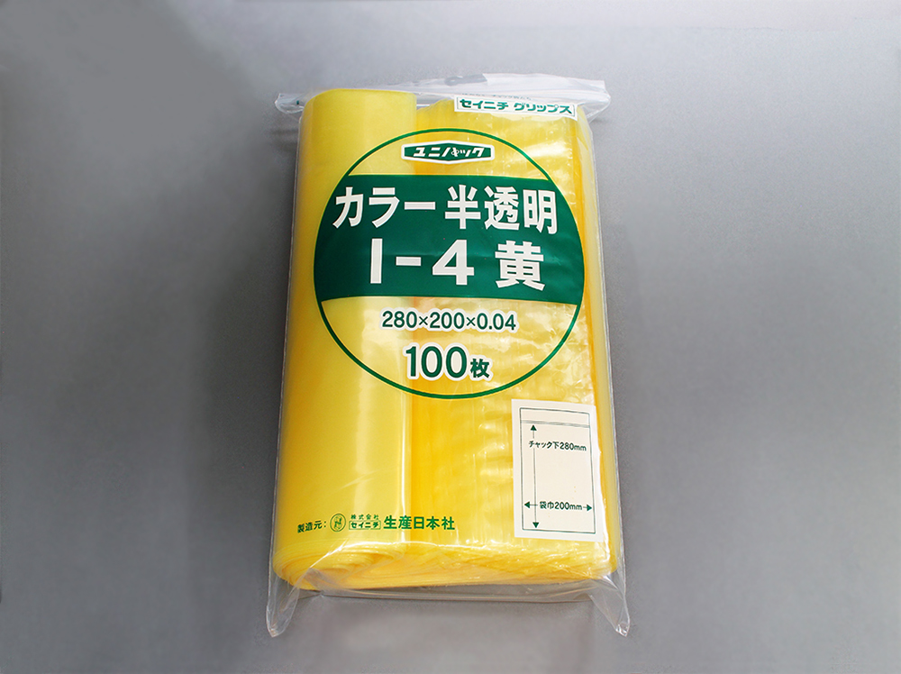 Unipack颜色半透明I-4黄色200 x 280毫米x 0.04毫米厚（包括100张纸）